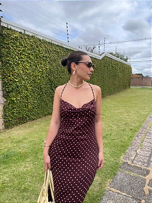 VESTIDO MIDI DECOTE COSTAS POÁ