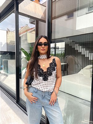 BLUSA COM RENDA DOTS