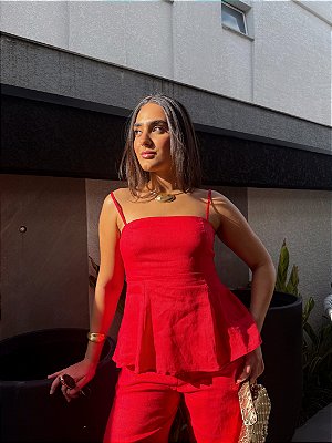 BLUSA EM LINHO PEPLUM BRISA