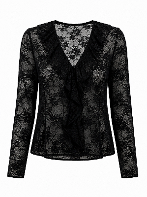 BLUSA DE RENDA PRETA BLESS