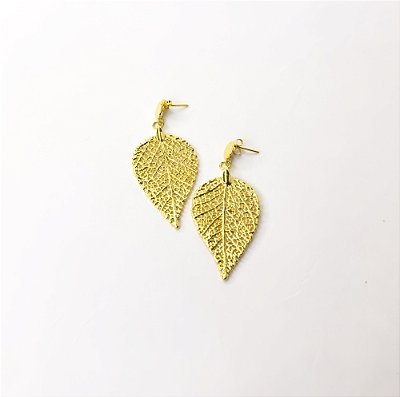 Brinco Folha do Cerrado - Formato Gota sem borda - P