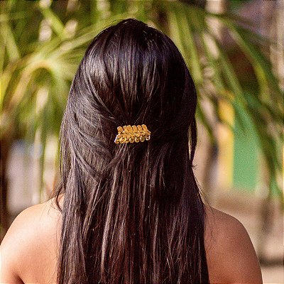 Presilha de cabelo Kamaru (Árvore) - Folha Pau-brasil