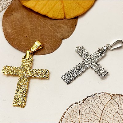 Pingente Crucifixo Folha do Cerrado