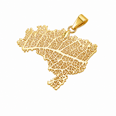 Pingente Folha do Cerrado Mapa do Brasil