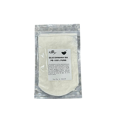 Glucomanan pó puro - 50g - Saciedade e digestão - Kippys Natural