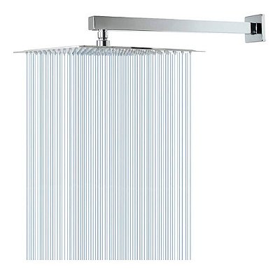 Ducha Chuveiro Slim Metal Cromado Com Braço De 40cm Gás