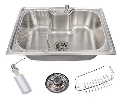 Cuba De Cozinha Inox Quadrada 50x40 De Embutir Para Pia Mesa E Bancada Sowshop SOW73 Aço Escovado