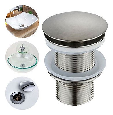 Válvula Click Para Lavatório Banheiro Inox Ralo 7/8 E312 Sowshop