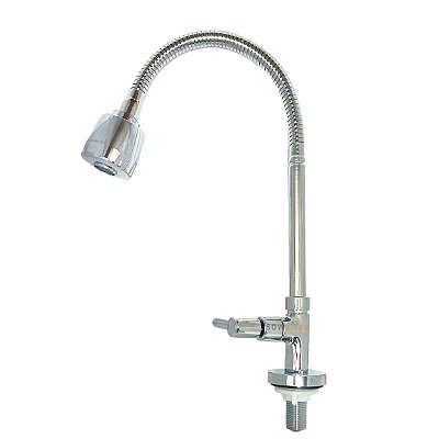 Torneira Gourmet Flexível Cromada Inox Chuveirinho Prata Bancada Metal Sowshop
