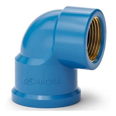 Joelho Azul 90° Soldável Com Bucha De Latão 32x3/4 Krona