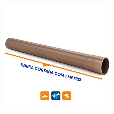 Tubo Soldável 32mm Barra com 1m PVC Marrom Krona