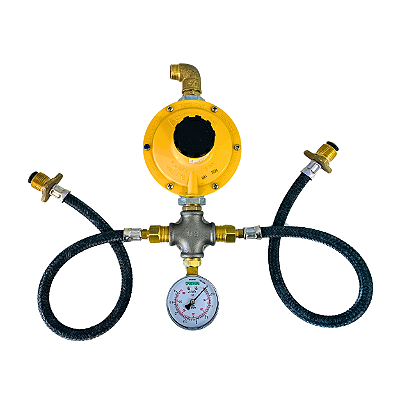 Kit Completo Regulador Gás Semi Industrial Estágio Único 12kg Baixa Pressão P13 E P45 Formagás
