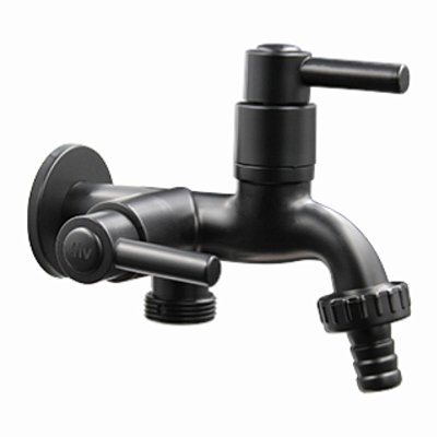 TORNEIRA TANQUE DUPLA MÁQUINA DE LAVAR C72 1/4 VOLTA PRETO SOWSHOP
