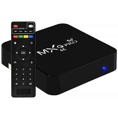 TV Box MXQ PRO 5G 4K Ultra HD com Wi-Fi 64GB + 4GB RAM Bivolt - Preto