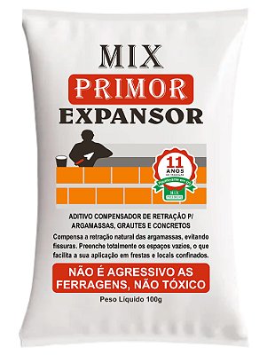 Caixa 10 sc Aditivo Mix Primor Expansor Encunhamento, assentamento e concretos