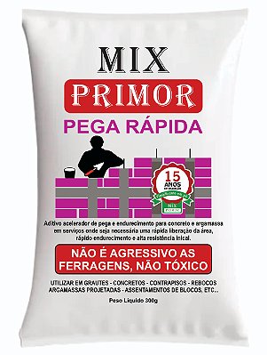 30 Sc Mix Primor Pega Rápida Acelerador De Pega p/ argamassas em geral