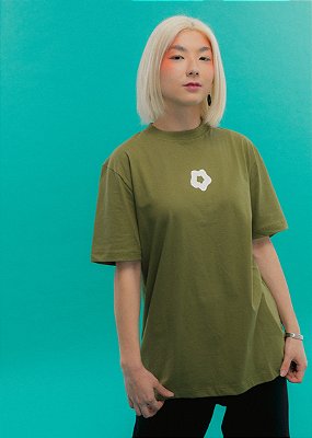 Camiseta Oversized Hana Verde Musgo