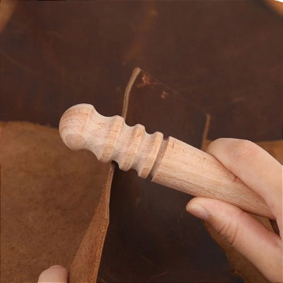 Brunidor De Couro Borda Polimento Ferramenta em Madeira