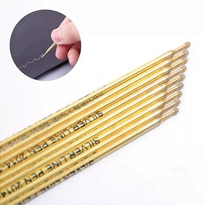 Refil Caneta Para Riscar Couro Prata Marcador Tecido