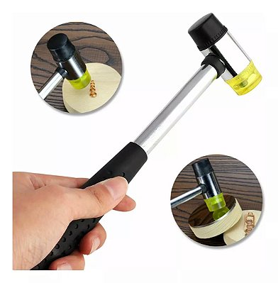 Martelo Emborrachado Ponta Dupla Soft Macia Artesanato Couro