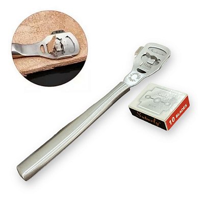 Ferramenta Desbastar Cortar Couro Artesanato C/10 Laminas