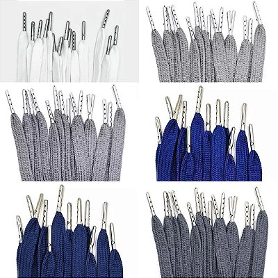 Cadarço Chato c/ Ponteira de Metal 1.3m Cores c/ 1 Par