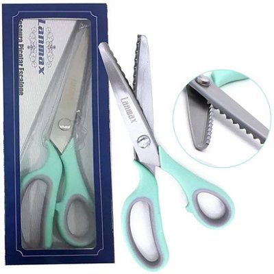Tesoura De Picotar Escalope Ondulada Tecido Papel Profissional