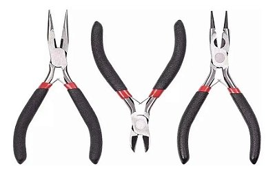 Kit 3 Alicates Bijouteria Artesanato Profissional Cabo Resistente