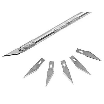 Estilete De Precisão Bisturi Artesanato Modelismo 6 Lâminas