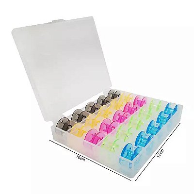 Estojo Caixa Box Bobinas Altas 25 unid Colorida Máquina