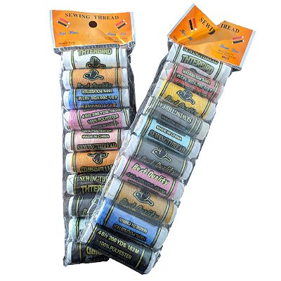 Kit 10 Linhas Costura 183m Caseira Doméstica Sortida Colors