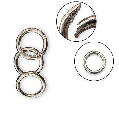 Kit 30 Argolas Chave/Mosquetão Articulada 35mm