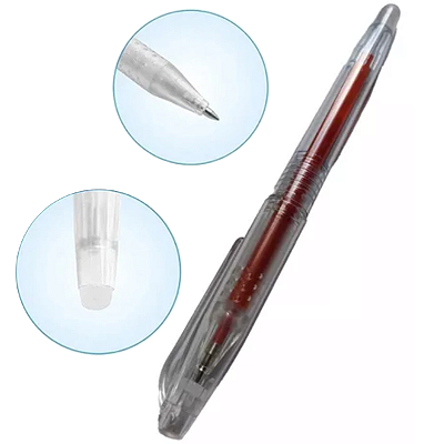 Kit 5 Canetas Fantasminha Mágica Tecido Patchwork Vermelho