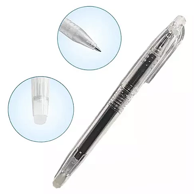 Kit 10 Canetas Fantasminha Mágica Tecido Patchwork Preto