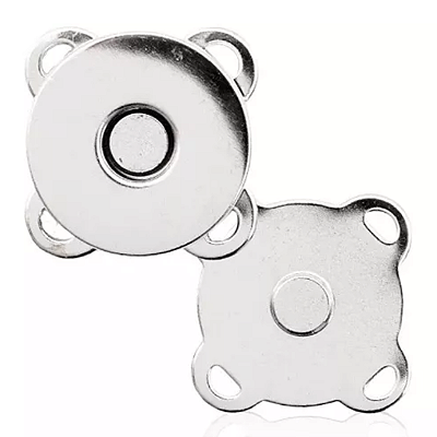 Kit 20 Botões Imantado Magnético Fecho cor Níquel 18mm Imã