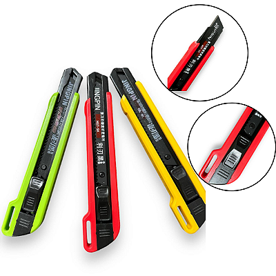 Kit 5 Estiletes Profissionais Retrátil C/ Trava 18mm Cores