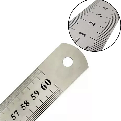 Régua De Metal Aço Inox 60cm Flexivel Profissional Patchwork