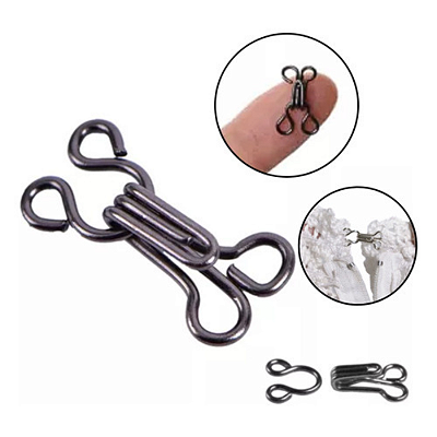 Colchete Gancho P/ Costura Vestido Calça 24 Pares Niquel Nº4