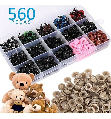 Kit Olhos e Nariz Para Amigurumi Pelúcia Boneco 280 peças