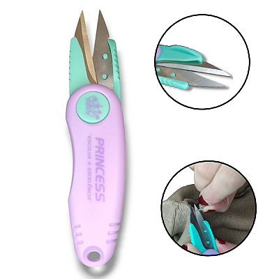 Tesoura Arremate Princess Metal Costura Acabamento Pic Lilás