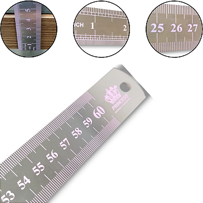 Régua Princess 60cm Flexível Metal Profissional