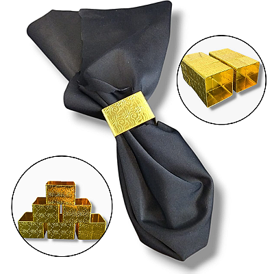 Porta Guardanapos Quadrado C/ 6 Pçs Mesa Posta Premium Decor