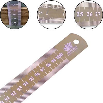 Régua Princess 100cm Flexível Metal Profissional