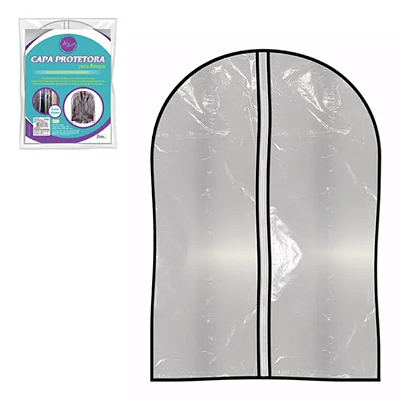 Kit 5 Capas Protetora Roupa Transparente Terno Vestido Zíper