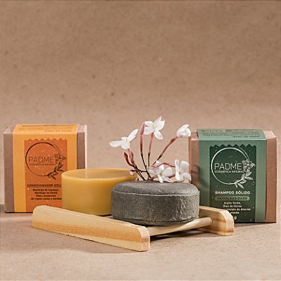 Kit Shampoo em Barra Cabelos Oleosos + Condicionador - Natural e Vegano