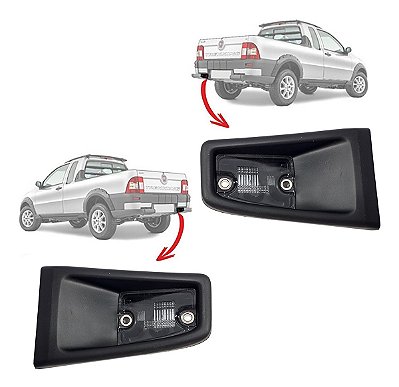Par Lanterna Luz de Placa Traseira Fiat Strada 2008 a 2019 Original