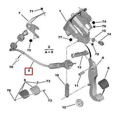 Cabo embreagem Peugeot 207 1.4 1.6 Regulagem Automática Original