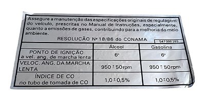 Etiqueta 'ignição' Gol Cl Gl Gts Gti - Original Vw Nova