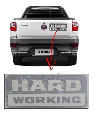 Emblema Adesivo Hard Working Fiat Strada 13 14 18 Original