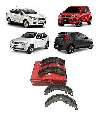 Jogo Sapata Freio Tras Fiat 1.0 8v Fire 2005 2006 2007